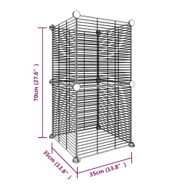 Cage animaux de compagnie à 8 panneaux Noir 35x35 cm Acier