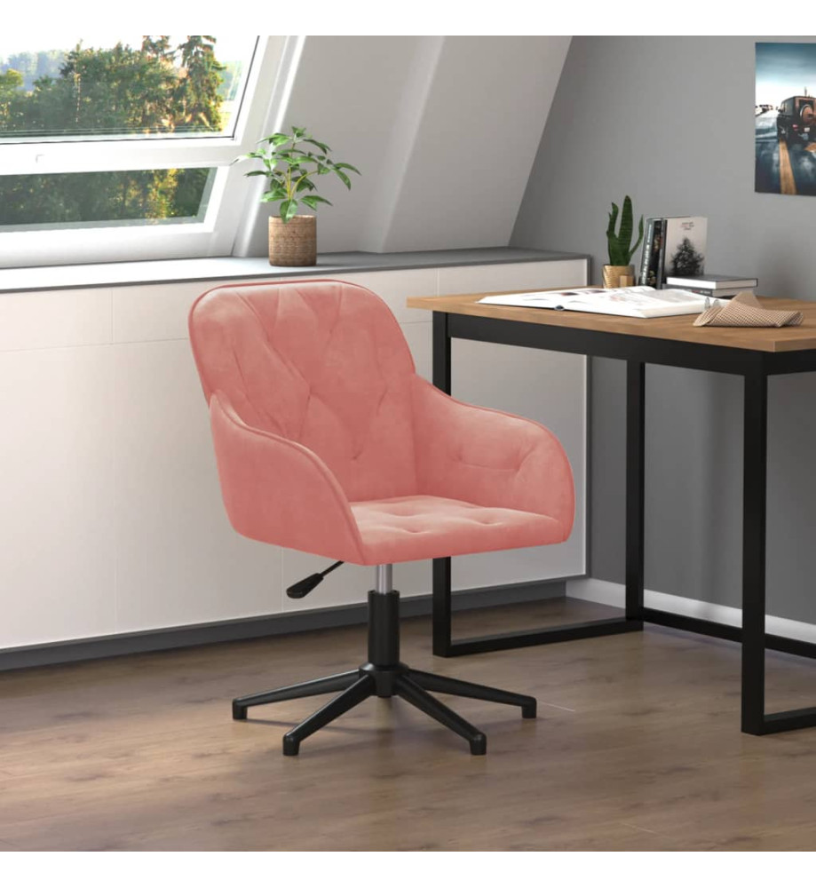 Chaise pivotante de bureau Rose Velours