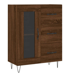 Buffet haut Chêne marron 69,5x34x180 cm Bois d'ingénierie