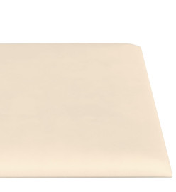 Panneaux muraux 12 pcs Crème 30x15 cm Velours 0,54 m²