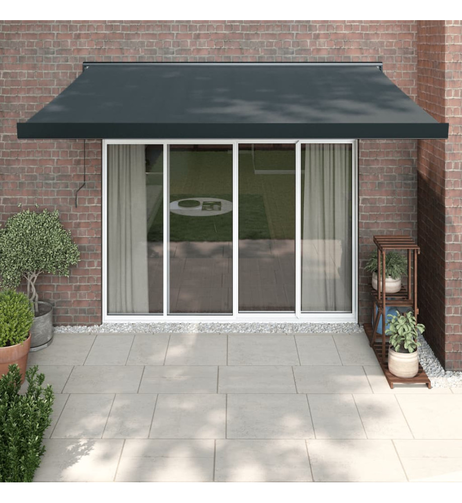 Auvent rétractable anthracite 3,5x2,5 m tissu et aluminium Auvent rétractable anthracite 3,5x2,5 m tissu et aluminium