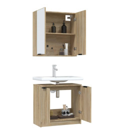 Ensemble d'armoires de salle de bain 2 pcs chêne sonoma