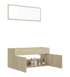 Ensemble de meubles de bain 2 pcs Chêne sonoma Aggloméré