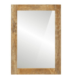 Miroir de bain 50x70x2,5 cm bois de manguier massif et verre