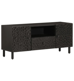 Meuble TV noir 105x33x46 cm bois massif de manguier