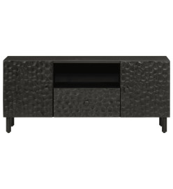 Meuble TV noir 105x33x46 cm bois massif de manguier