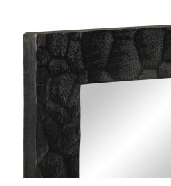 Miroir de bain noir 50x70x2,5 cm bois manguier massif et verre