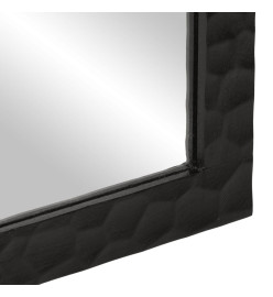 Miroir de bain noir 50x70x2,5 cm bois manguier massif et verre