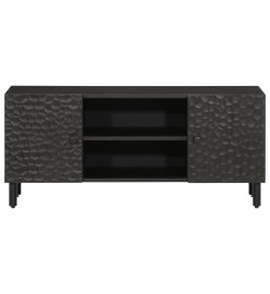 Meuble TV noir 105x33x46 cm bois massif de manguier