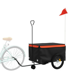 Remorque de vélo noir et orange 45 kg fer