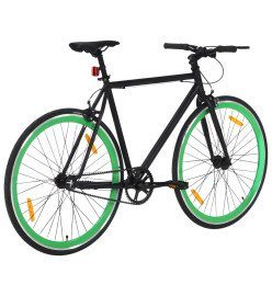 Vélo à pignon fixe noir et vert 700c 55 cm