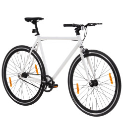 Vélo à pignon fixe blanc et noir 700c 59 cm