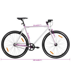 Vélo à pignon fixe blanc et noir 700c 51 cm