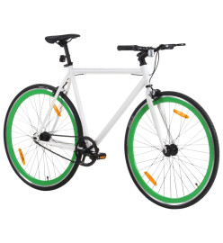 Vélo à pignon fixe blanc et vert 700c 55 cm