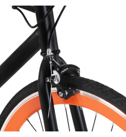 Vélo à pignon fixe noir et orange 700c 59 cm