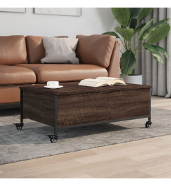 Table basse avec roulettes chêne marron bois d'ingénierie