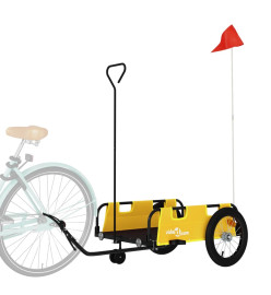 Remorque de vélo jaune tissu oxford et fer