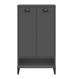 Armoire à chaussures VIKEN gris anthracite bois de pin solide