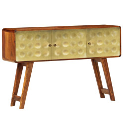 Buffet Bois de Sesham solide Imprimé doré 120 x 30 x 80 cm