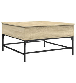Table basse chêne sonoma 80x80x45 cm bois d'ingénierie et métal