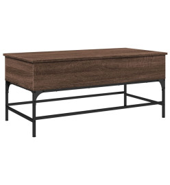 Table basse chêne marron 100x50x45cm bois d'ingénierie et métal