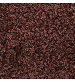 Tapis d'escalier 15 pcs marron 56x17x3 cm