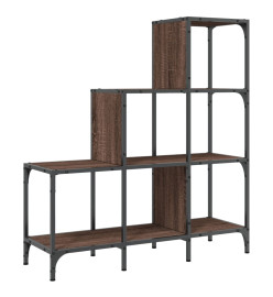 Bibliothèque chêne marron 92x30x102 cm bois ingénierie et métal