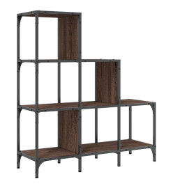 Bibliothèque chêne marron 92x30x102 cm bois ingénierie et métal