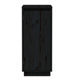 Buffet Noir 31,5x34x75 cm Bois massif de pin