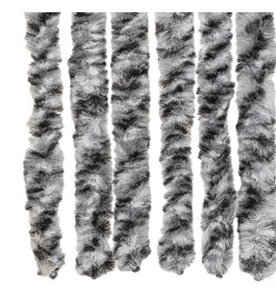 Rideau anti-mouches gris et noir et blanc 56x200 cm chenille