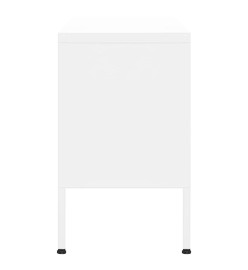 Meuble TV Blanc 105x35x50 cm Acier