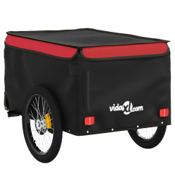 Remorque de vélo noir et rouge 30 kg fer