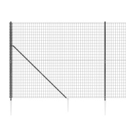 Clôture en treillis métallique et ancrage anthracite 2,2x10 m