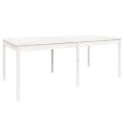 Table de jardin blanc 203,5x100x76 cm bois massif de pin