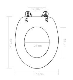 2pcs Sièges WC MDF et couvercle à fermeture en douceur Coquille