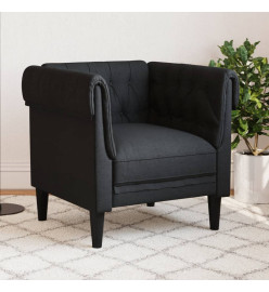 Fauteuil Chesterfield noir tissu