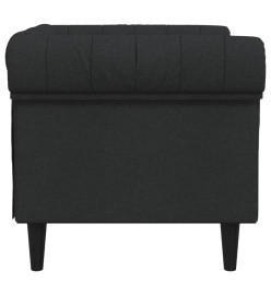 Fauteuil Chesterfield noir tissu