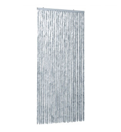 Rideau anti-mouches blanc et gris 100x200 cm chenille