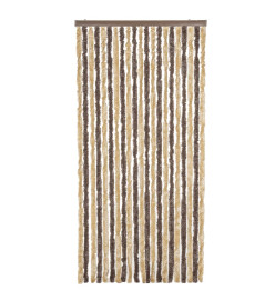 Rideau anti-mouches marron foncé et beige 90x220 cm chenille