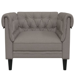 Fauteuil Chesterfield taupe tissu