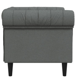 Fauteuil Chesterfield gris foncé tissu