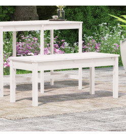 Banc de jardin blanc 109x44x45 cm bois massif de pin