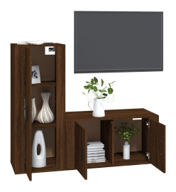 Ensemble de meubles TV 2 pcs Chêne marron Bois d'ingénierie