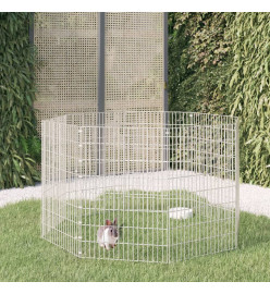 Cage à lapin 8 panneaux 54x80 cm Fer galvanisé