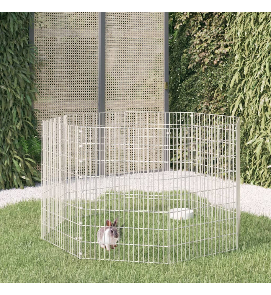 Cage à lapin 8 panneaux 54x80 cm Fer galvanisé