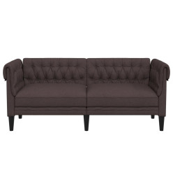 Canapé Chesterfield 2 places marron foncé tissu