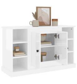 Buffet Blanc brillant 100x35,5x60 cm Bois d'ingénierie