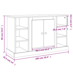 Buffet Blanc brillant 100x35,5x60 cm Bois d'ingénierie