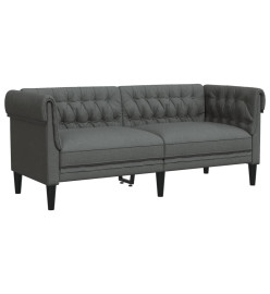 Canapé Chesterfield 2 places gris foncé tissu