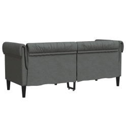 Canapé Chesterfield 2 places gris foncé tissu